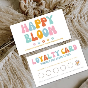 Retro Loyalty Card Template, Editable Customer Punch Card, Rewards Card Design, DIY Printable Discount Card, Customer Stamp Card Canva