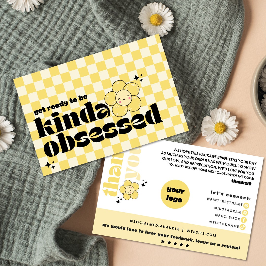 Retro Thank You Card Template Canva, Editable Small Business 70s Groovy ...