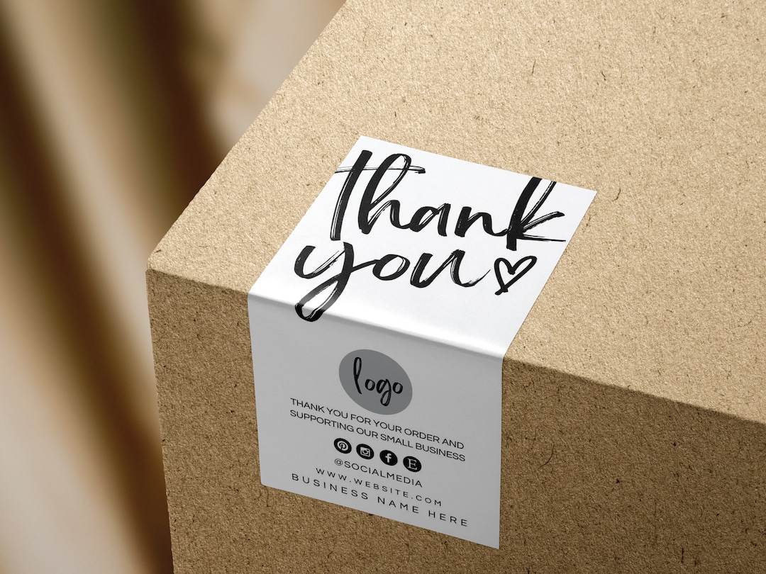 Box Seal Sticker Template, Modern Packaging Design, Editable Box Label, Printable Packaging