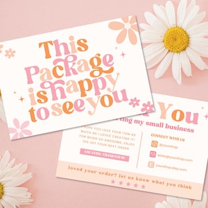 Thank You for Your Order Card Canva Template, Printable Order Card, Editable Order Package Insert - MOD