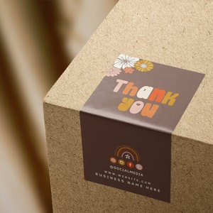 Box Seal Sticker Template, Modern Packaging Design, Editable Box Label, Printable Packaging Sticker, Shipping Label, Mailing Sticker