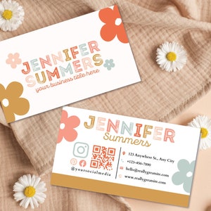 Diy Business Card | Boho Business Card Template Canva | Printable Business Cards | Modern Business Cards | Business Branding