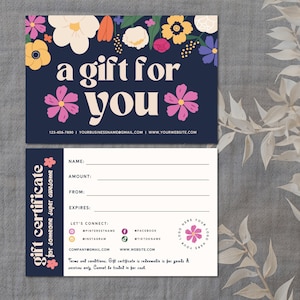 Gift Certificate Template, Editable Gift Certificate Template, Modern Gift Certificate, Editable Gift Card, Instant Download, Gift Voucher