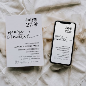 DIY Modern Business Invitation Canva Template, Special Event Invitation, Digital You're Invited, Electronic Invitation, Text Invitation-MIA