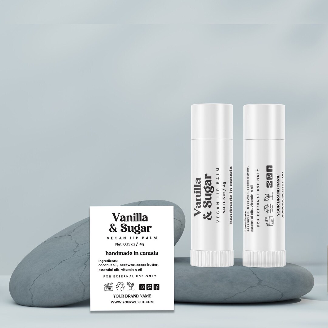 Lip Balm Label Template Canva Lip Balm Wrap Packaging Etsy