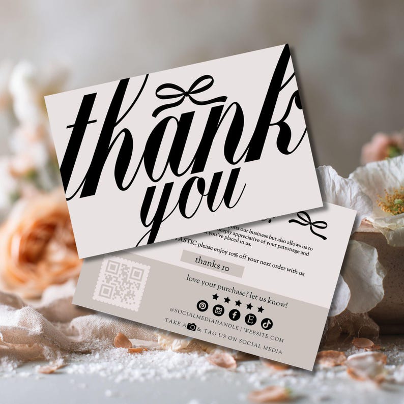 Editable Luxury Thank You Card Template, Old Money Aesthetic Business ...