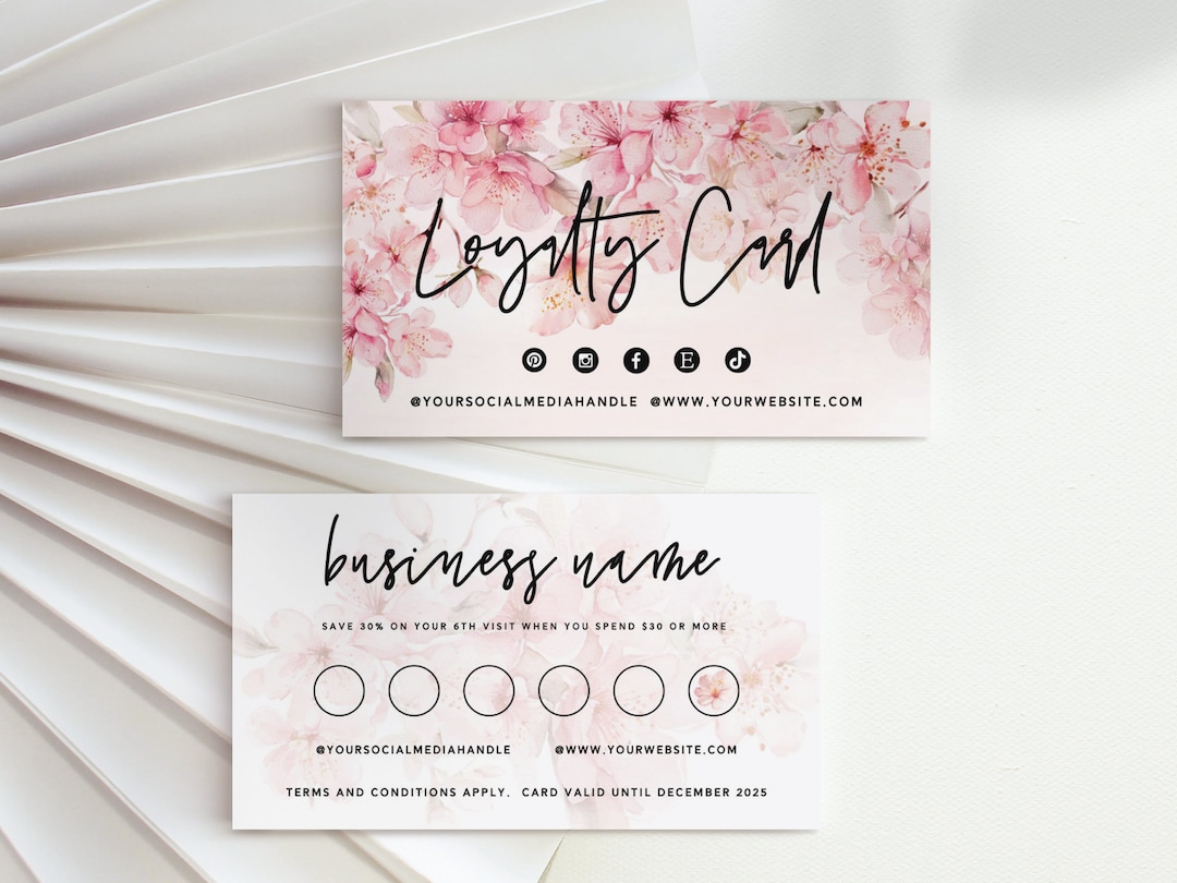 Loyalty Card Template, Instant Download, Modern Customer Loyalty Cards
