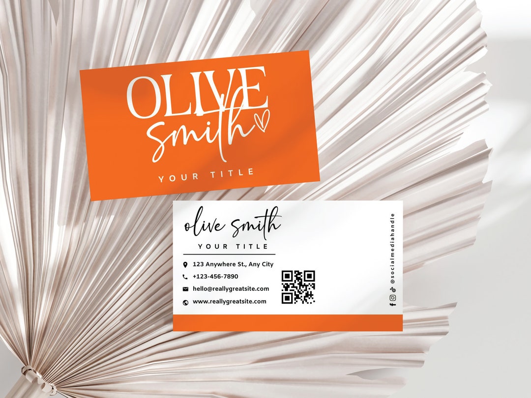 Printable Business Card Template, Business Card Template QR Code