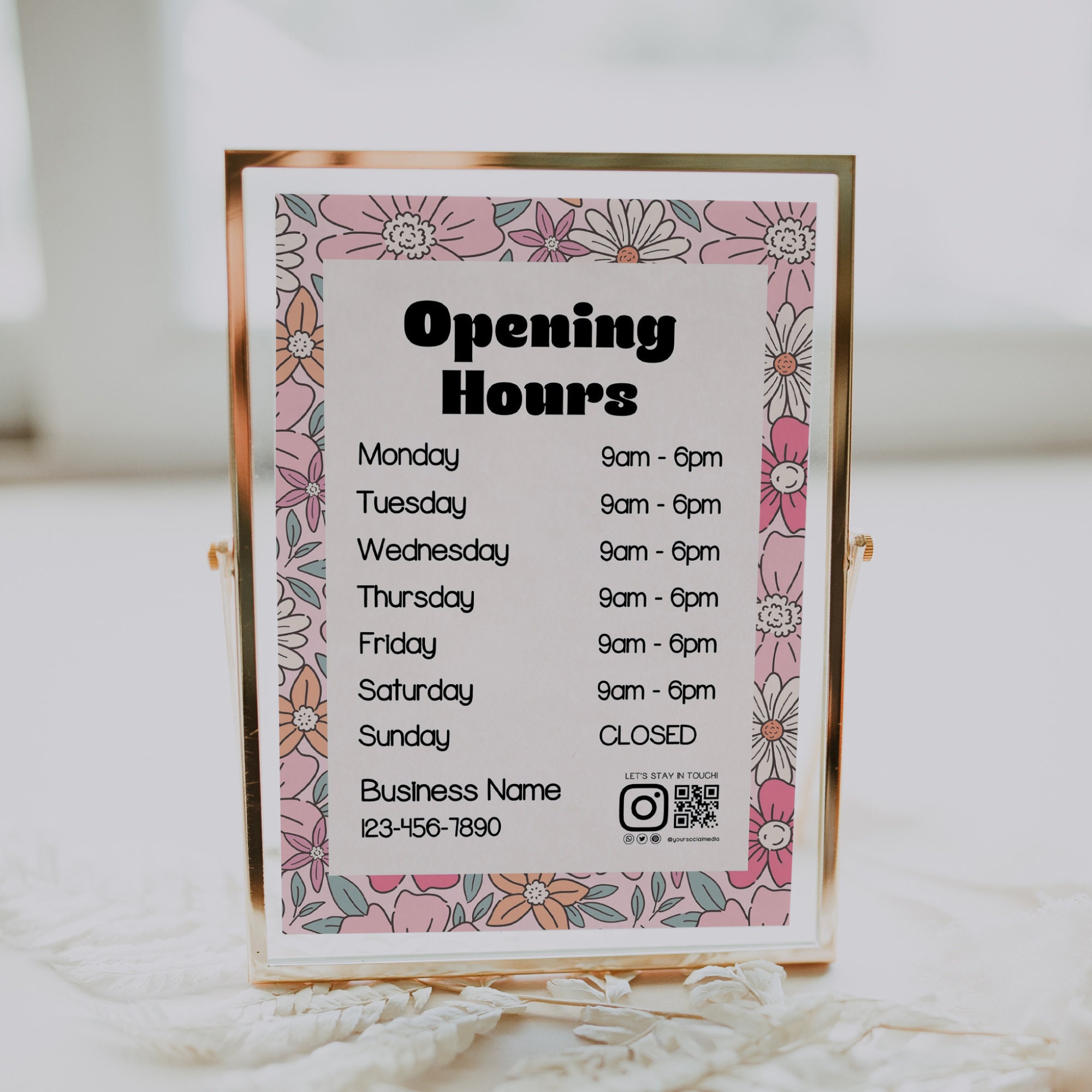 Hours of Operation | Instant Download | Modern Menu | Business Hours ...