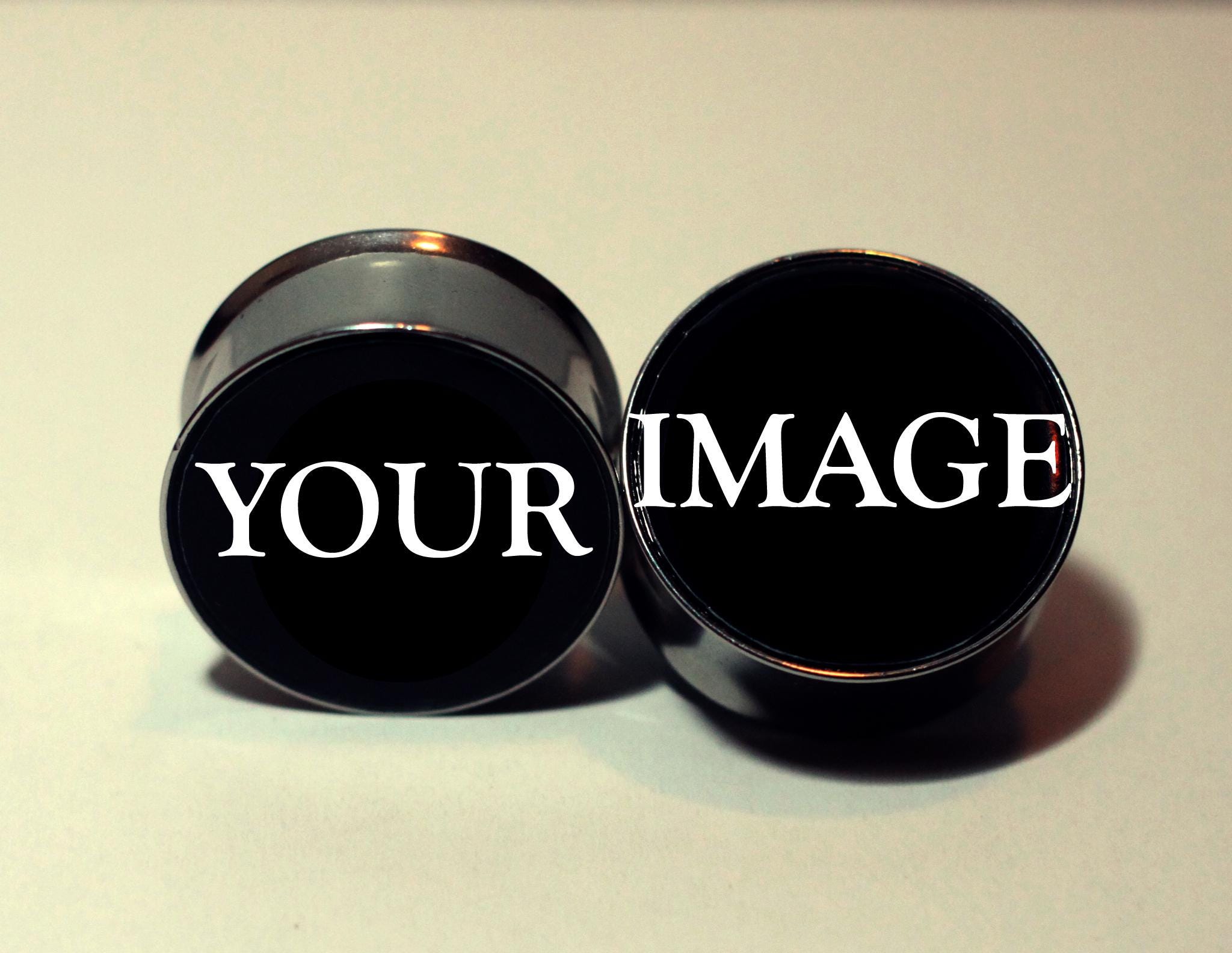 Écarteurs D'oreille Coniques Avec Bouchon En Verre Noir - Tailles De 1,6 Mm à 16 Mm