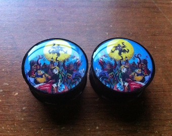 Pair of Legend of Zelda MM Ear Plugs Gauges (Buy 2 Pairs, Get 1 Pair Free!) 18g, 16g, 2g, 0g, 00g, 7/16, 1/2, 9/16, 5/8, 3/4, 7/8, 1inch