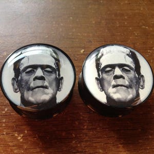 Pair of Frankenstein Ear Plugs Gauges (Buy 2 Pairs, Get 1 Pair Free!) 18g, 16g, 2g, 0g, 00g, 7/16, 1/2, 9/16, 5/8, 3/4, 7/8, 1inch