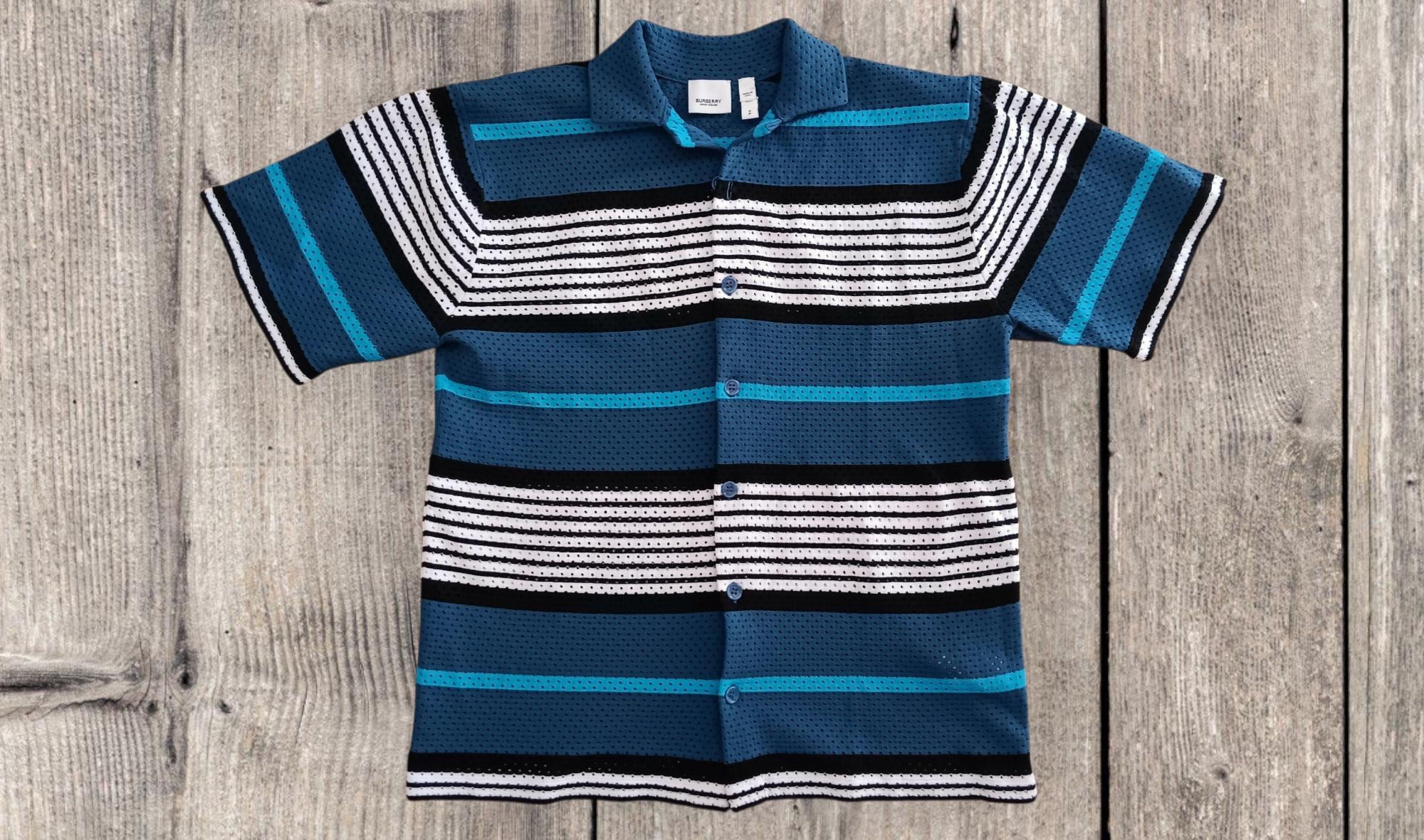 Burberry | Blue & White | Vintage Polo Shirt - Etsy