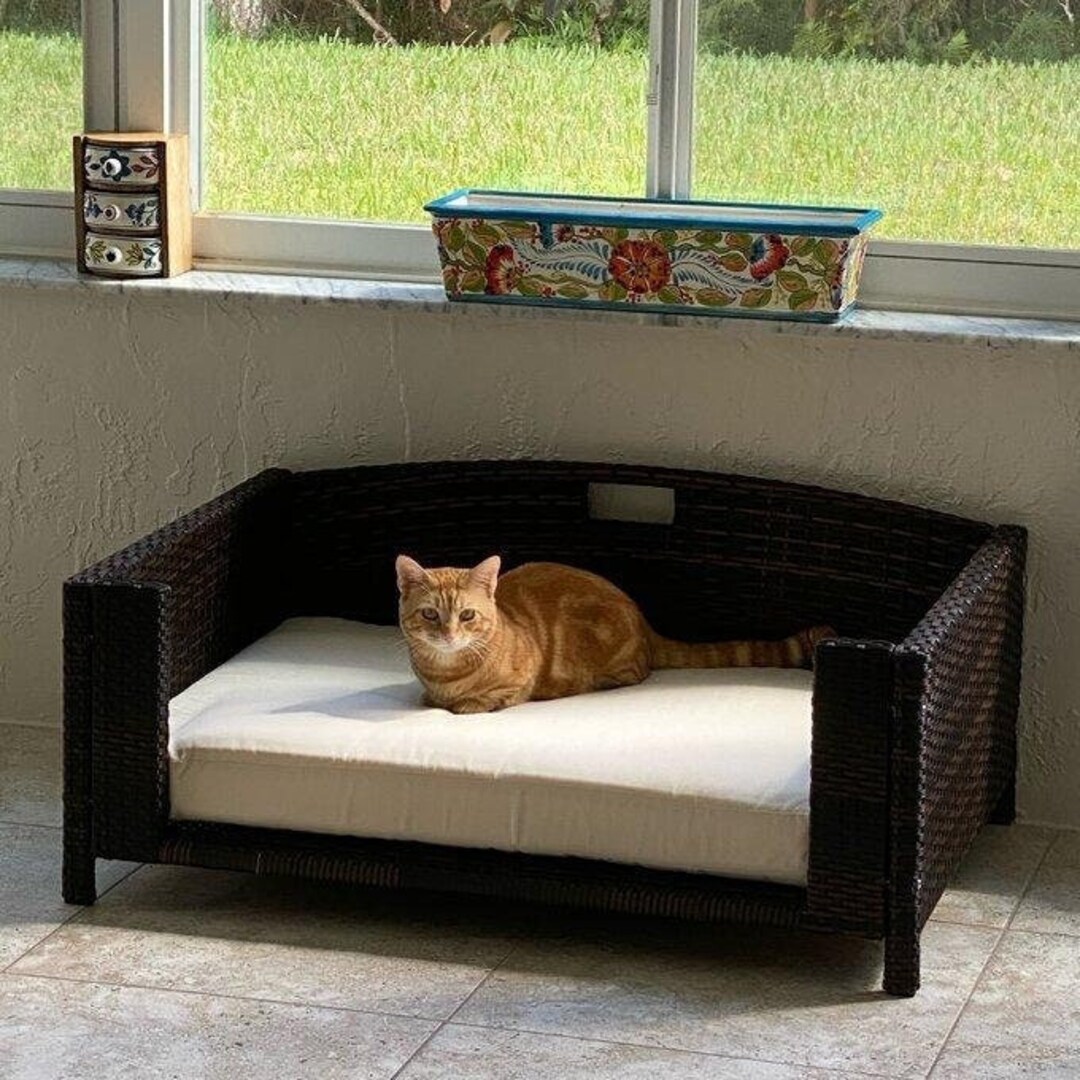 Rattan Rectangular Dog Sofa Modern Dog Sofa Dog Furniture Etsy