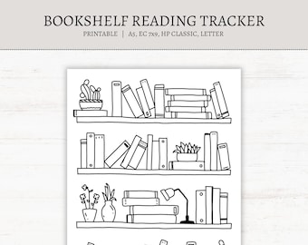 Printable Writers Bookshelf Book Tracker Author Themed Books Etsy