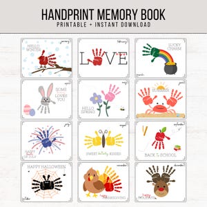 Libro dei ricordi con le impronte delle mani / Libro dei ricordi con le impronte delle mani stampabile / Libro dei ricordi artistici con le impronte delle mani / Libro dei ricordi / Lavoretti per bambini / Download immediato