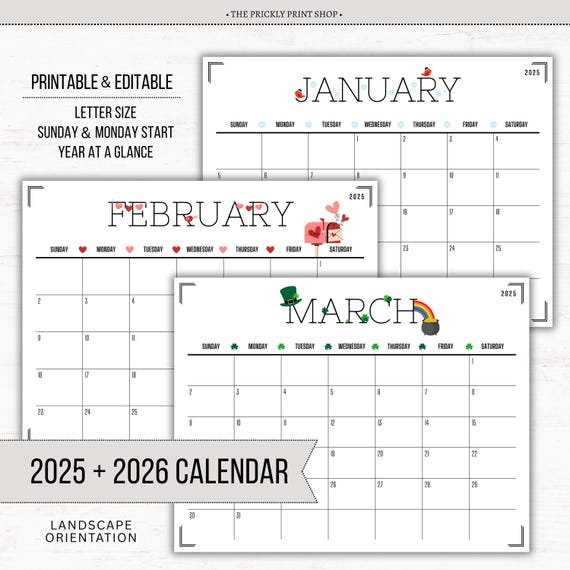 2025 2026 calendar | printable editable calendar | 2025 calendar ...