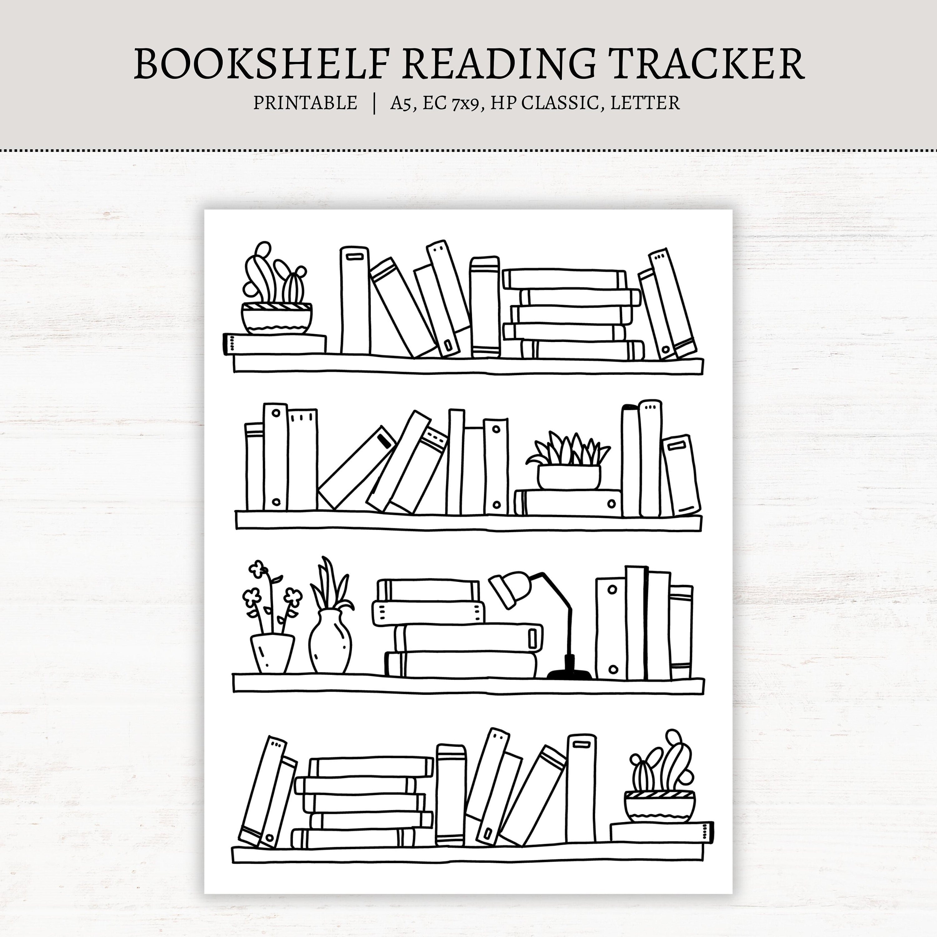 Bookshelf Reading Tracker for Planner | Printable | Reading Log | Book ...