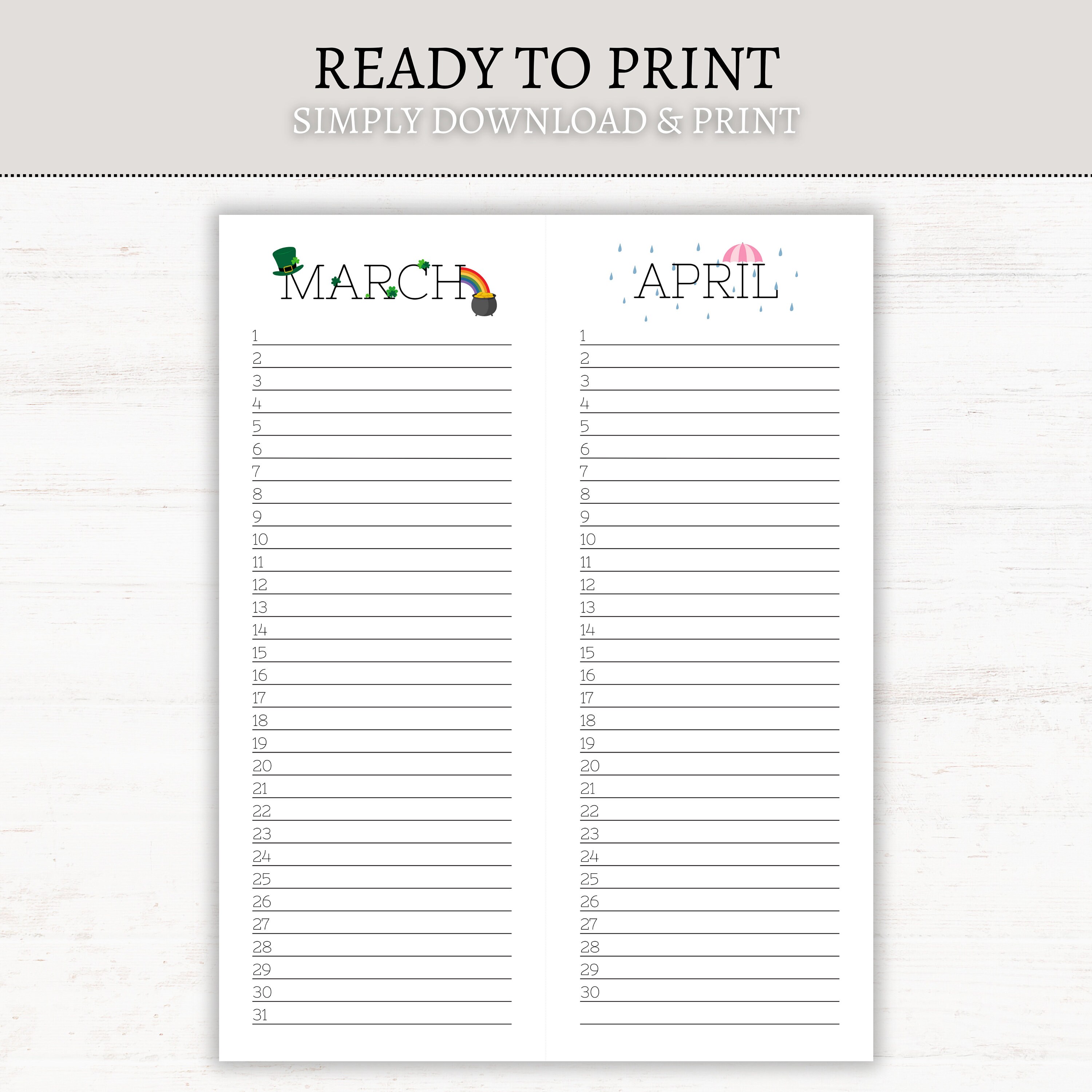 Editable Printable Perpetual Calendar | Perpetual Calendar | Editable Calendar | Printable ...