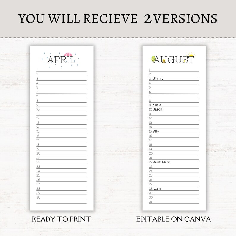 Editable Printable Perpetual Calendar Perpetual Calendar Editable Calendar Printable Calendar ...