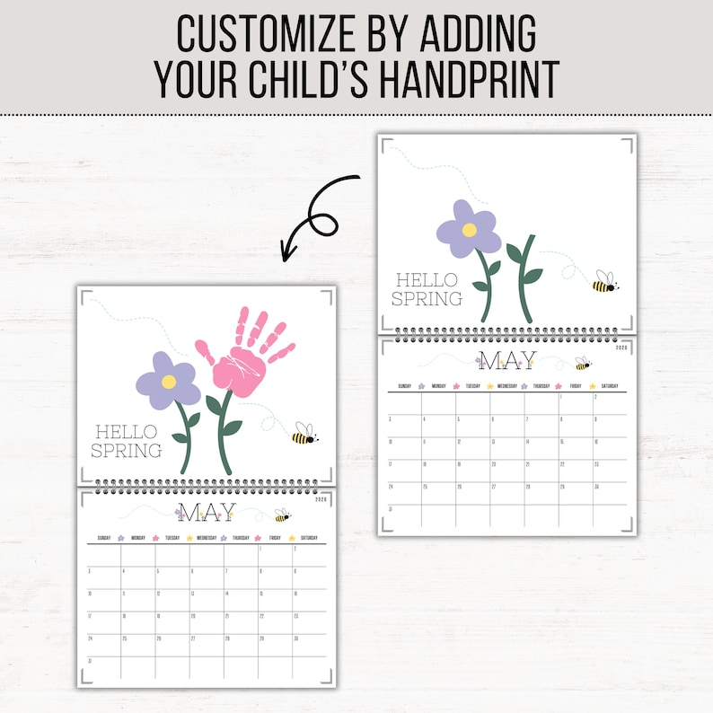 2026 2027 Handprint Calendar | Printable Handprint Calendar | 2026 ...