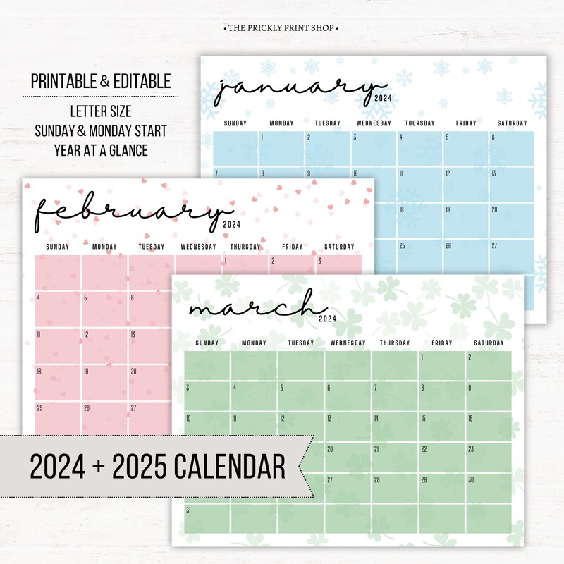 Printable April Calendar - Etsy
