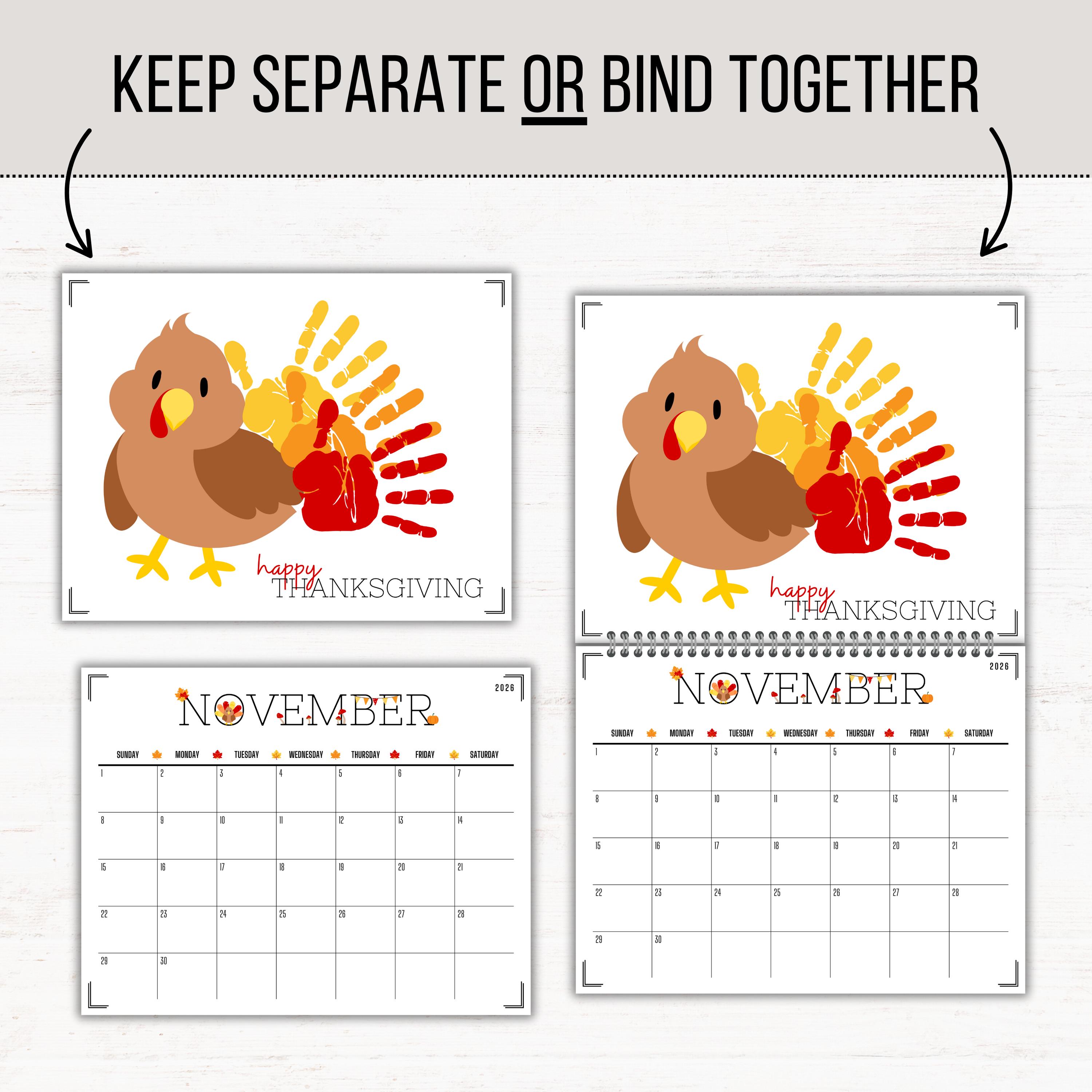 2026 2027 Handprint Calendar | Printable Handprint Calendar | 2026 ...