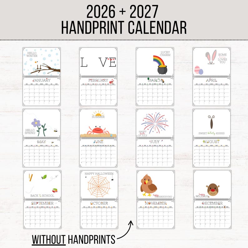 2026 2027 Handprint Calendar | Printable Handprint Calendar | 2026 ...