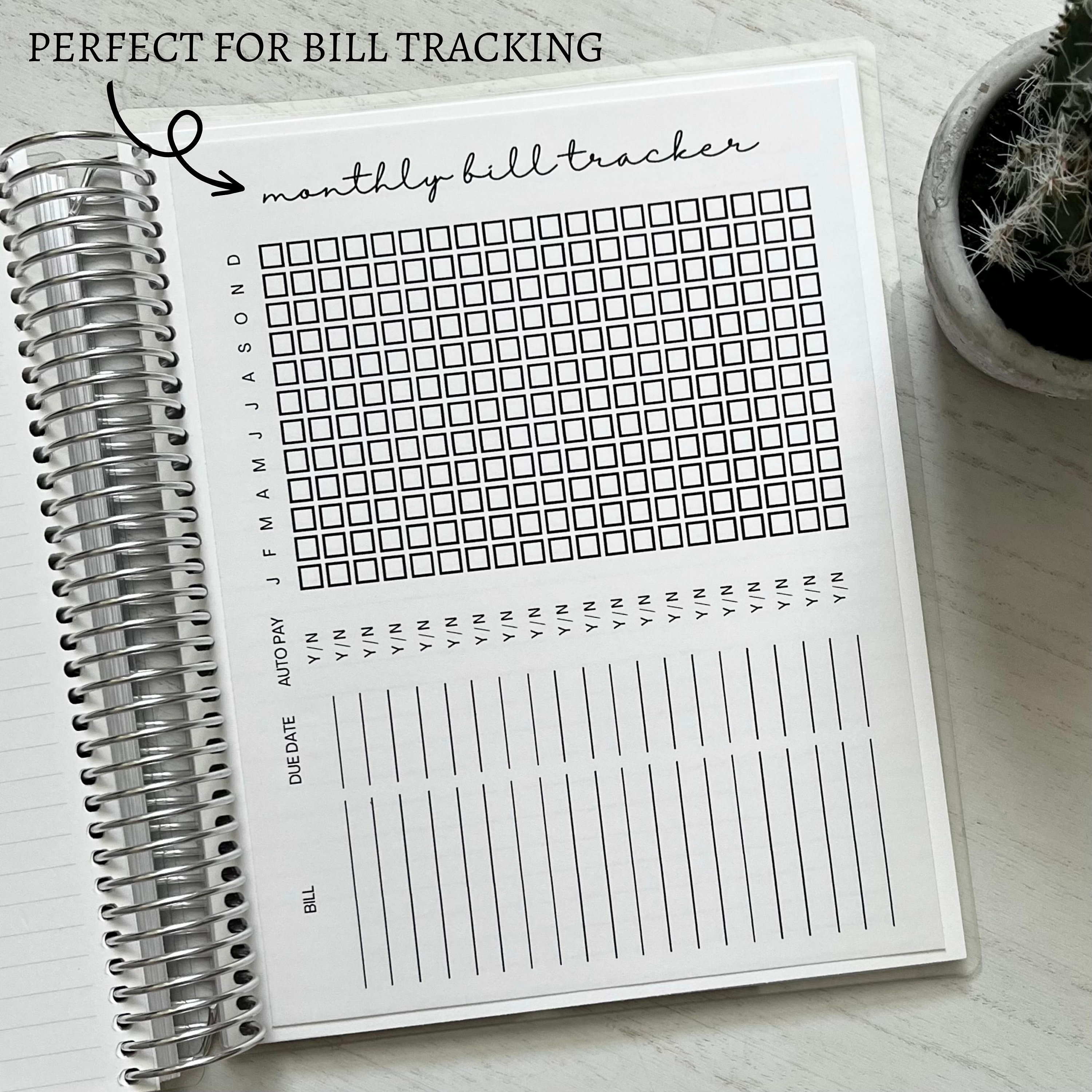 Monthly Bill Tracker for Planner | Printable | Bill Payment Tracker ...