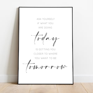 Minimalist Ask Yourself Printable, Home Office, Poster, Wall Art, Inspirational Quotes, Typography Poster, Motivational Quotes, home Decor