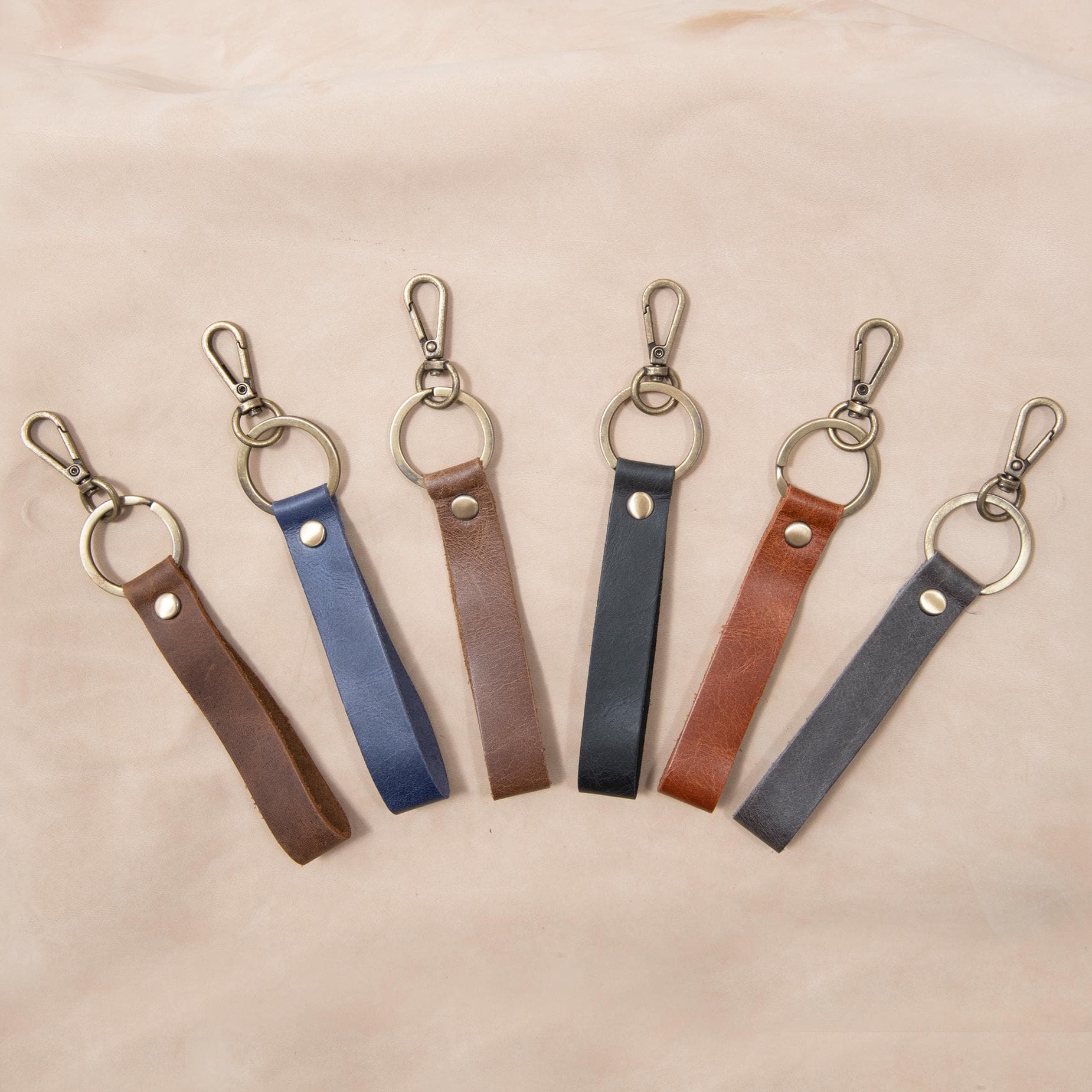 Wristlet Leather Keychain With Clip –handcrafted Strap Key Holder ...