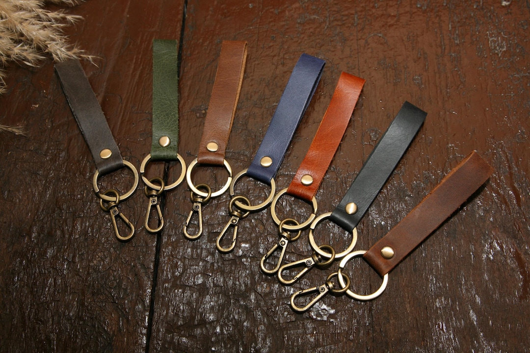 Wristlet Leather Keychain With Clip –handcrafted Strap Key Holder ...