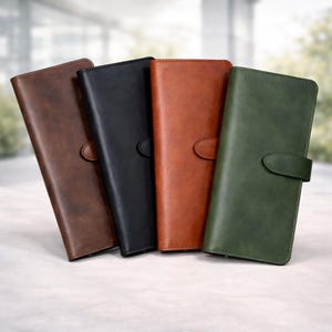 Leather Wallet for Women – Minimalist Cowhide, Magnetic Slim Clutch with Card Holder image 2