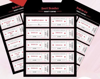 Love Coupon Book Printable Love Coupons Naughty Coupons Couple Coupons Romantic Gift for him gift for her Birthday Gift Anniversary Gift