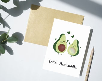 Avocado Printable Valentines Anniversary Greeting Card, Food Pun, Funny, Cute, Spouse Boyfriend Girlfriend, Digital, Instant Download Only