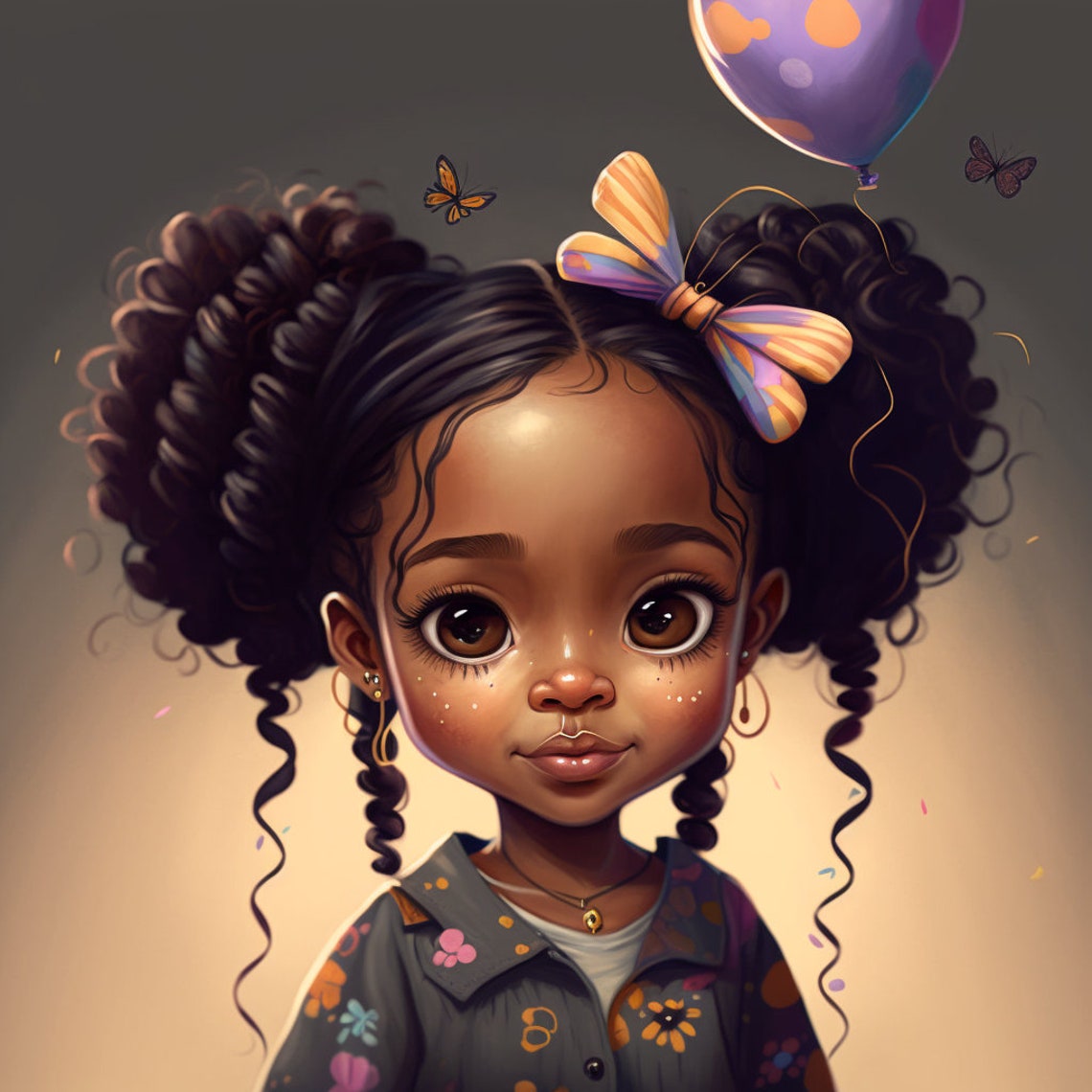 Adorable Black Girl Art African American Chibi Doll - Etsy