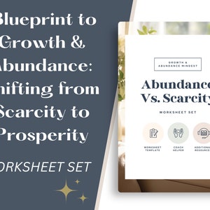 Growth Mindset | Printable Mindset Journal | Manifest Abundance | Abundance Mindset Worksheets | Manifest Money | Overcome Scarcity Mindset