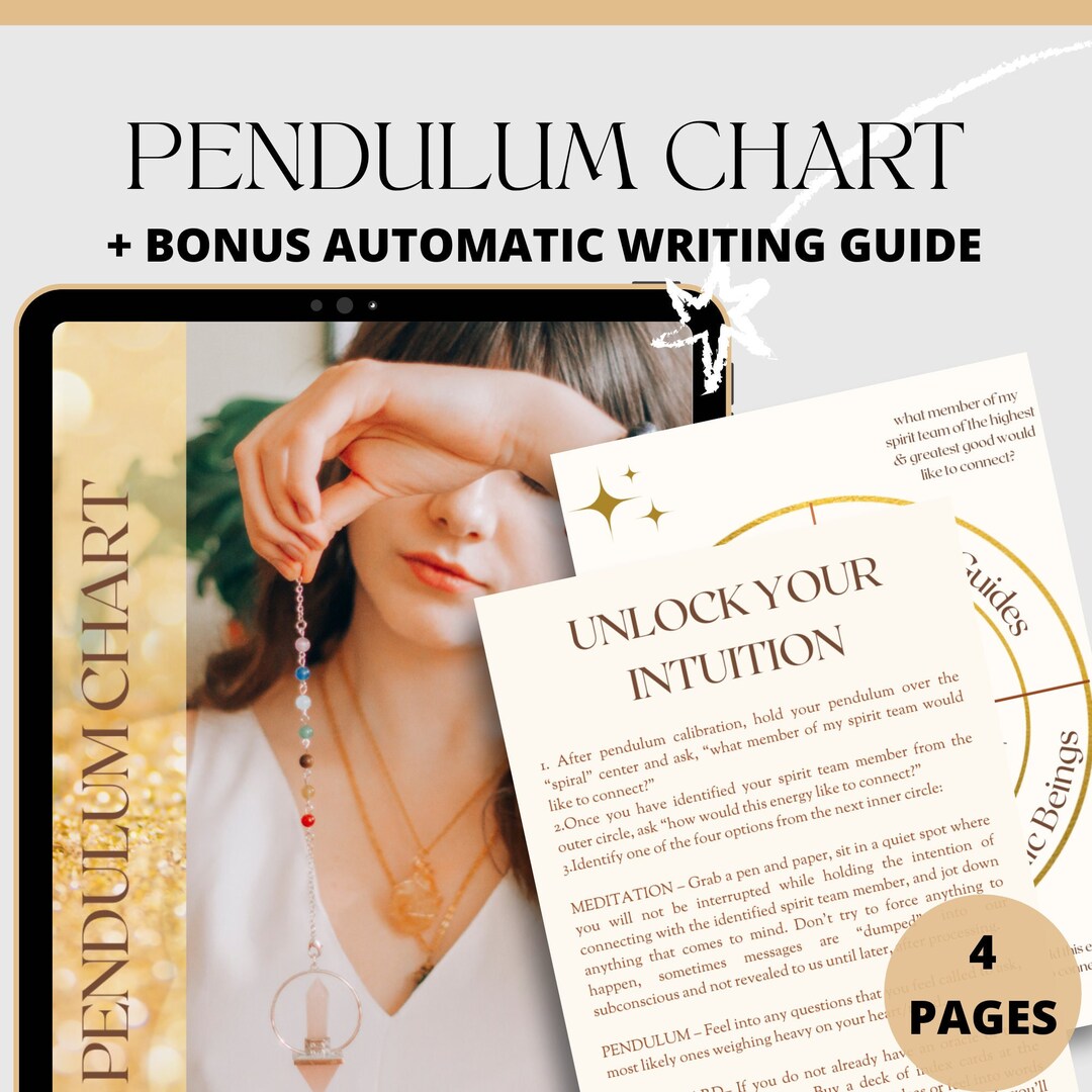 Pendulum Chart, Automatic Writing Guide, DIGITAL DOWNLOAD, Spiritual