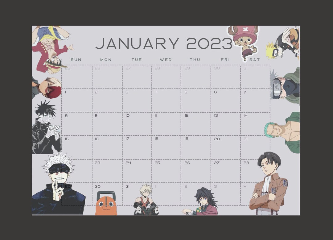 Calendar Anime Japan With Date Planner Free Sticker Pack 