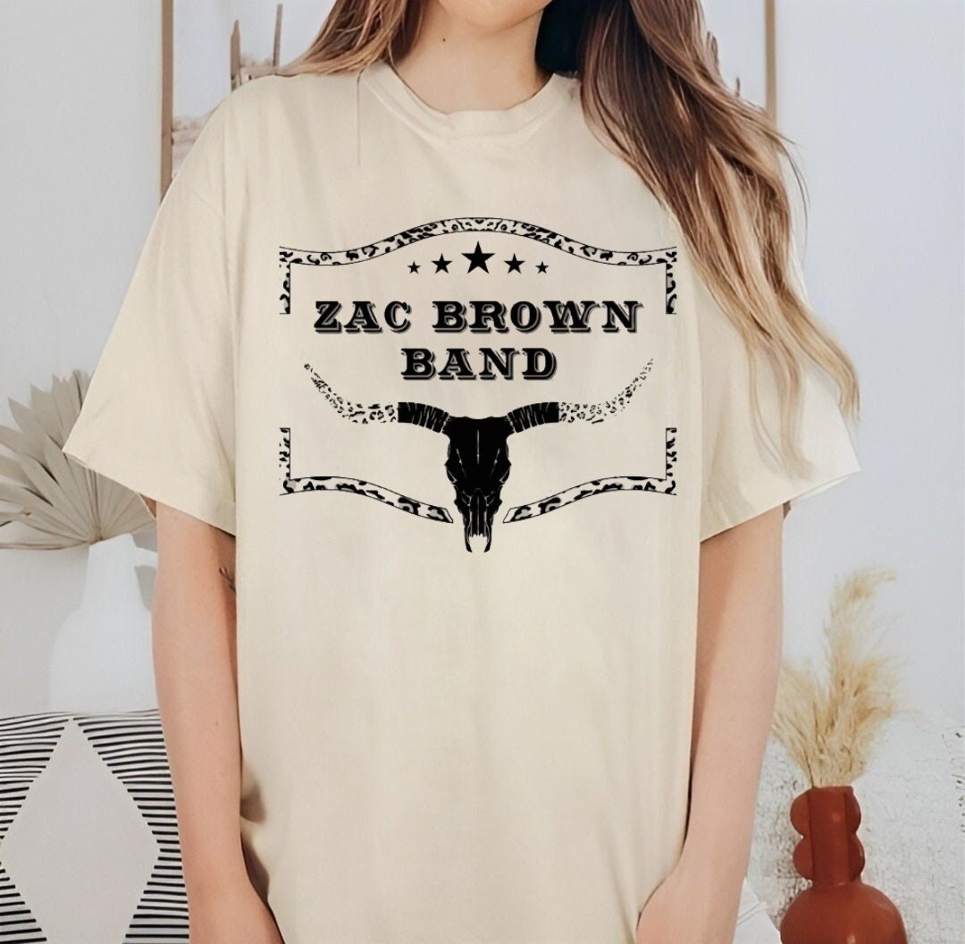 Zac Brown Band Bullhead Tshirt Zac Brown Band Music Shirt Etsy