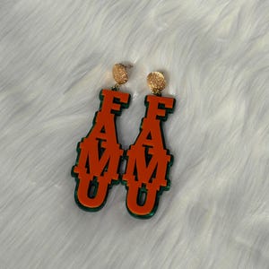 Custom Acrylic Word Earrings: Laser Cut Team Mascot Jewelry