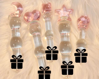 Pink Heart Glass Butt Plug, Glass Dildo, Glass Anal Plug, Sex toy，Glass Dildo Anal Sex Toy, BDSM Bondage Adults Pleasure, Dild