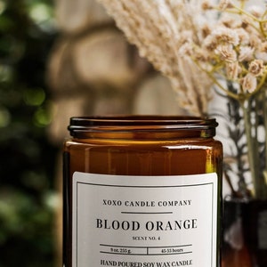 Blood Orange Candle | Soy Wax Candle | Amber Jar Candle | Aromatherapy Candle