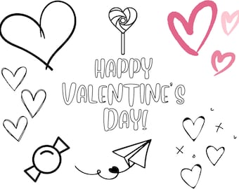 Coloriages de la Saint-Valentin - 5 PAGES