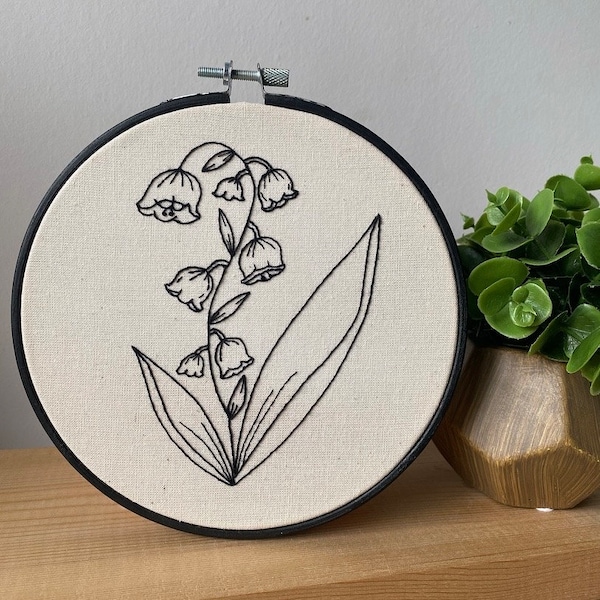 May Birth flower, floral embroidery PDF pattern