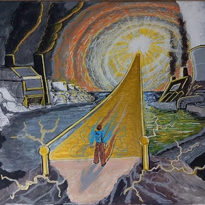 Ascension;  16&quot; x 20&quot; Acrylic Painting. Relgious/ Spiritual. Authentic Original Artwork
