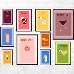 Retro Cocktail Prints: Bar Cart Gallery Wall Art (Digital Download)