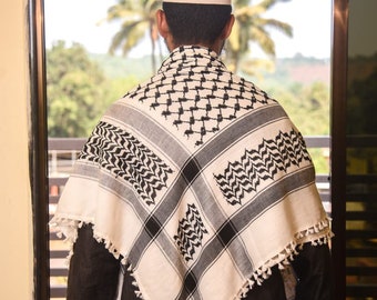 Palästina Keffiyeh Schal: Traditioneller arabischer Shemagh mit Quasten