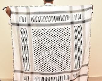 Sciarpa Keffiyeh Kufiya Palestinese (48*48) - Shemagh tradizionale palestinese gratuito con nappe Foulard in stile arabo Arafat Hatta per uomini e donne