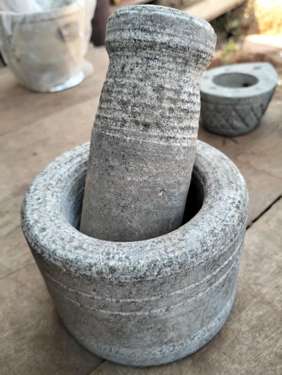 Stone Mortar and Pestle Set: Traditional Spice Grinder (7.5cm)